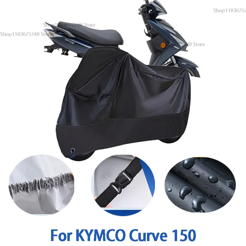 

Motorcycle Full Covers For KYMCO Curve 150 Car Outdoors Sun Protection Dust No Ear Thickened Oxford Clothcover Accessories