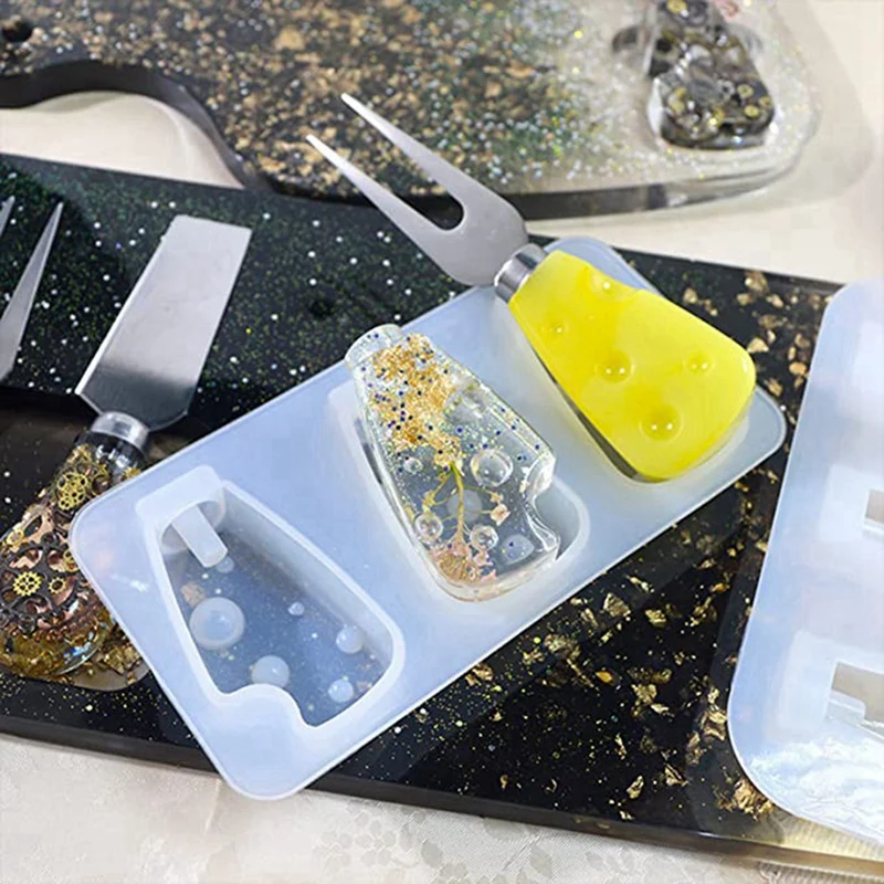 

Набор из 3 форм для изготовления ручек для ножей из смолы, для самостоятельного изготовления ручек столовых приборов, эпоксидная смола - AT35