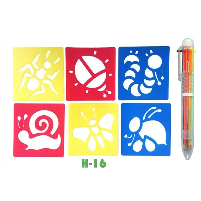 DIY Cartoon Shape Drawing Stencils for Educational Art