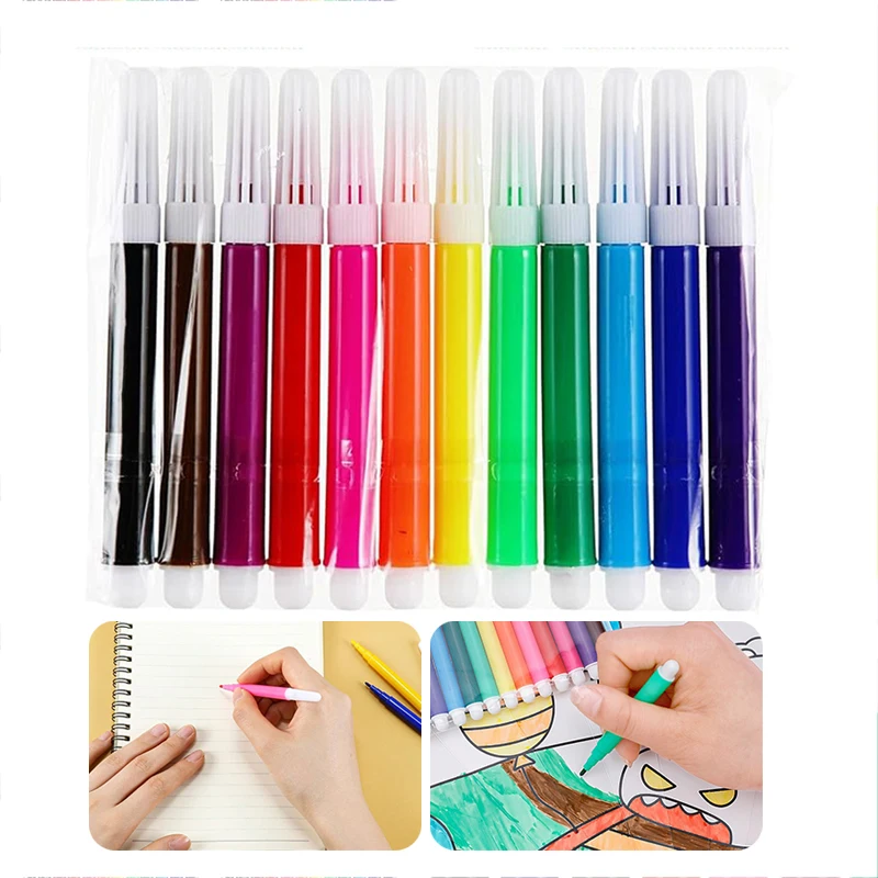 12Color Mini Graffiti Watercolor Pen Art Supplies Painting Pen Markers Drawing Colorful Mark Pen Highlighter 8.6cm School TMZ
