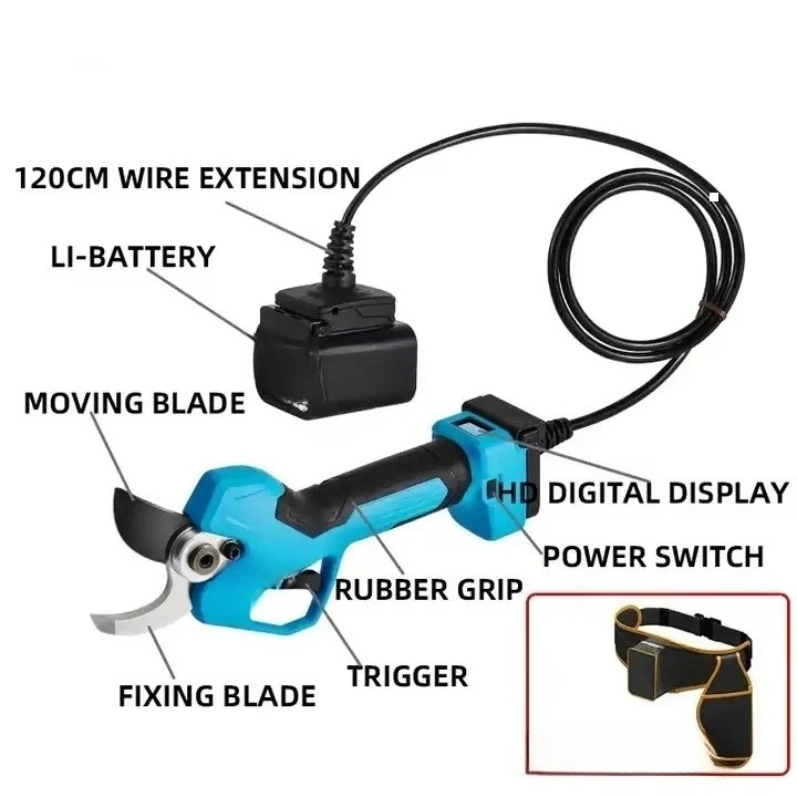 45 مللي متر مقص التقليم الكهربائي المقلم الكهربائي التقدمي قطر كبير مقص كهربائي مقص حديقة البطارية #3