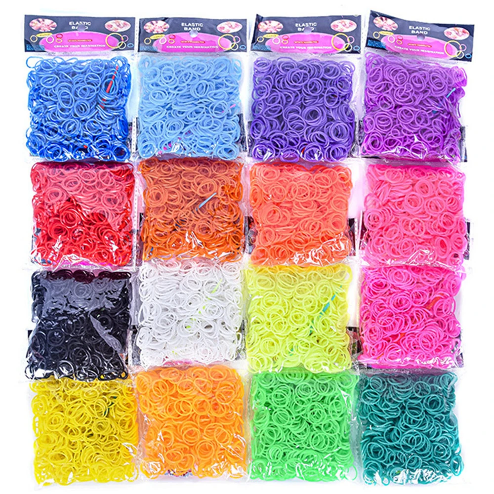 

600Pcs Loom Rubber Bands Bracelet for Kids DIY Colorful Hair Rubber Loom Bands Make Woven Bracelet Accessories Crafts Toys Gifts