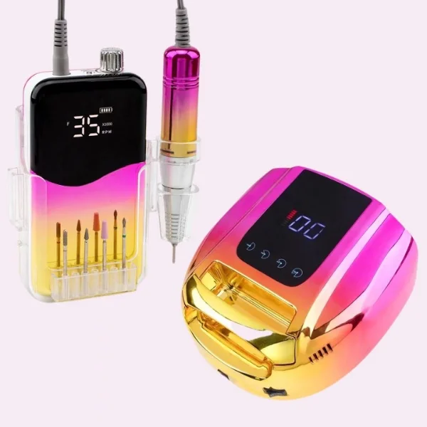 

Rechargeable Cordless 96w 42 Pcs Hybrid Dual UV+LED Curing Technology Professional Manicure Pedicure Nail Drill Kit