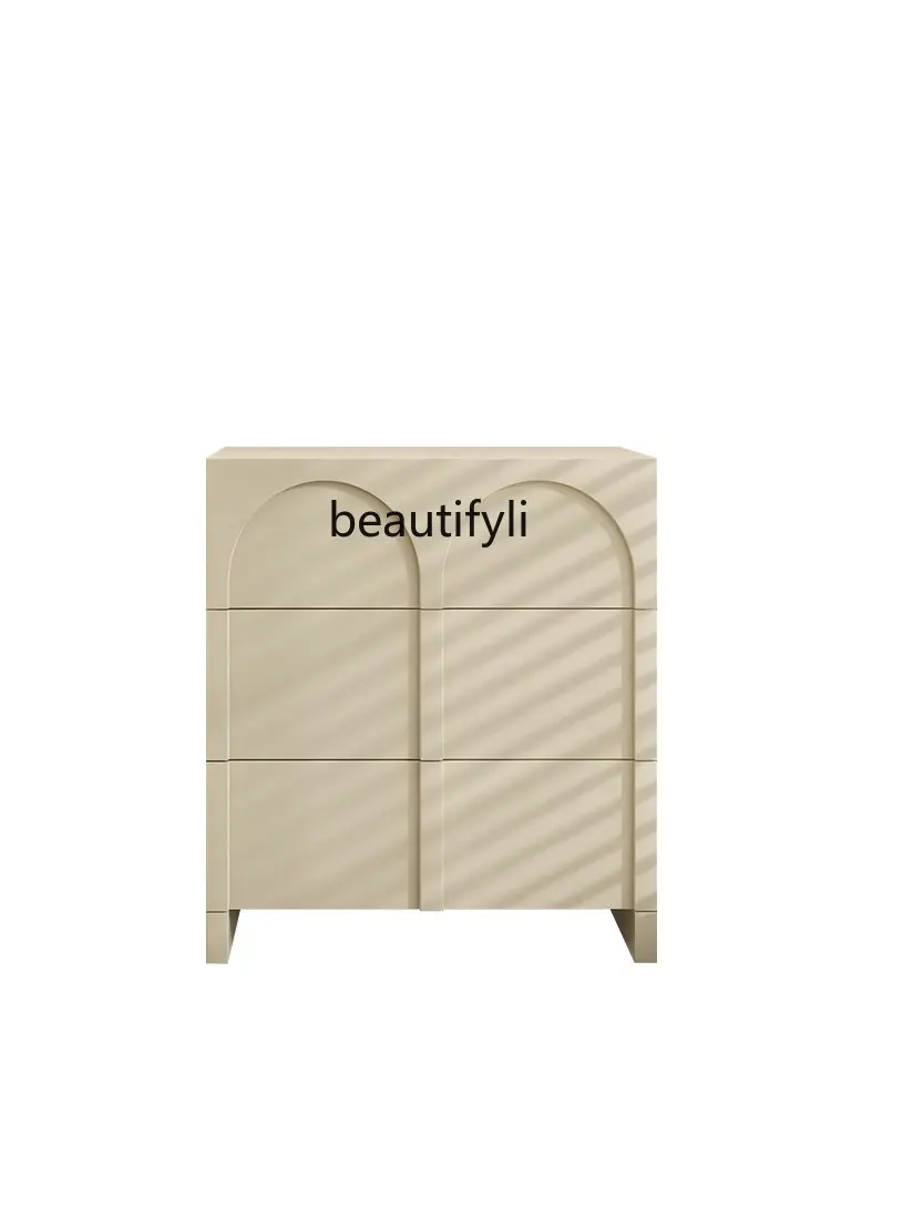 Nordic Minimalism Chest of Drawers Modern Bedroom Storage Locker Living Room Arch Cabinet Three-Bucket Cabinet