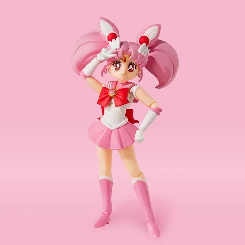 Em estoque bandai original shf marinheiro lua chibi animação anime figura de ação pvc modelo brinquedo colecionável presente hoilday