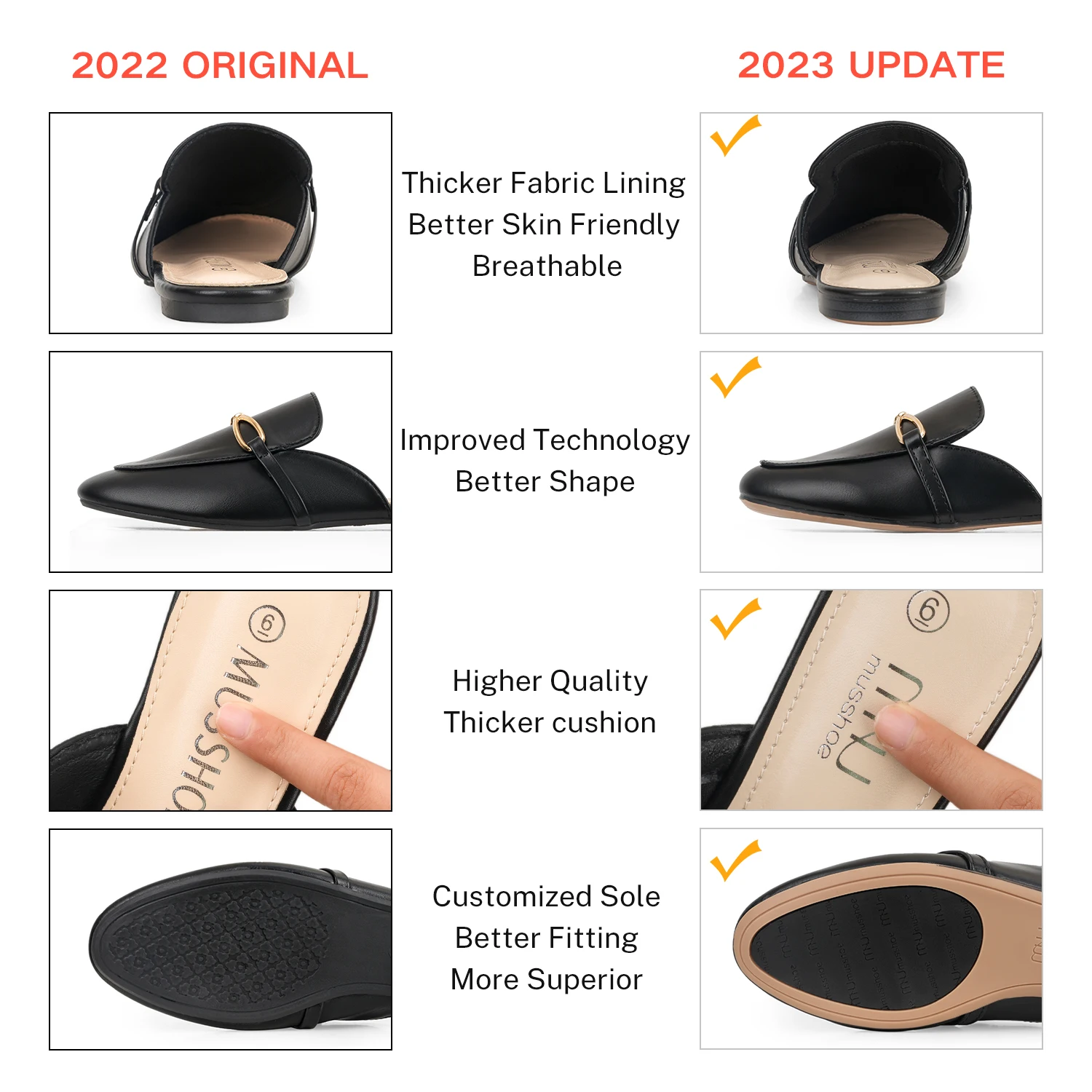 Mule Slippers Baotou Half Slippers Women\'s Outer Wear 2024 Summer And Autumn New Single Shoes Versatile Soft Leather Mule Shoes