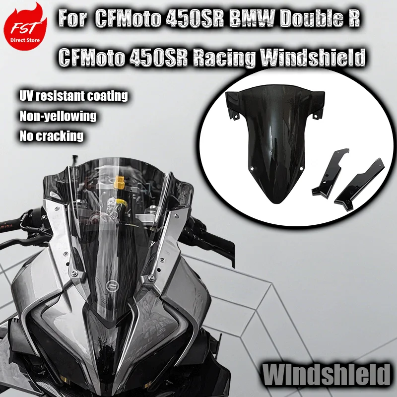 For CFMoto 450SR Modified BMW Double R Windshield WRS Spirit Fox Windshield CFMoto 450SRS Racing Windshield
