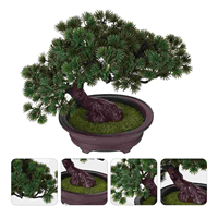 Artificial Potted Plant Simulation Bonsai Fake Tree Realistic Ornament Self Watering Function Transparent Double for Indoor