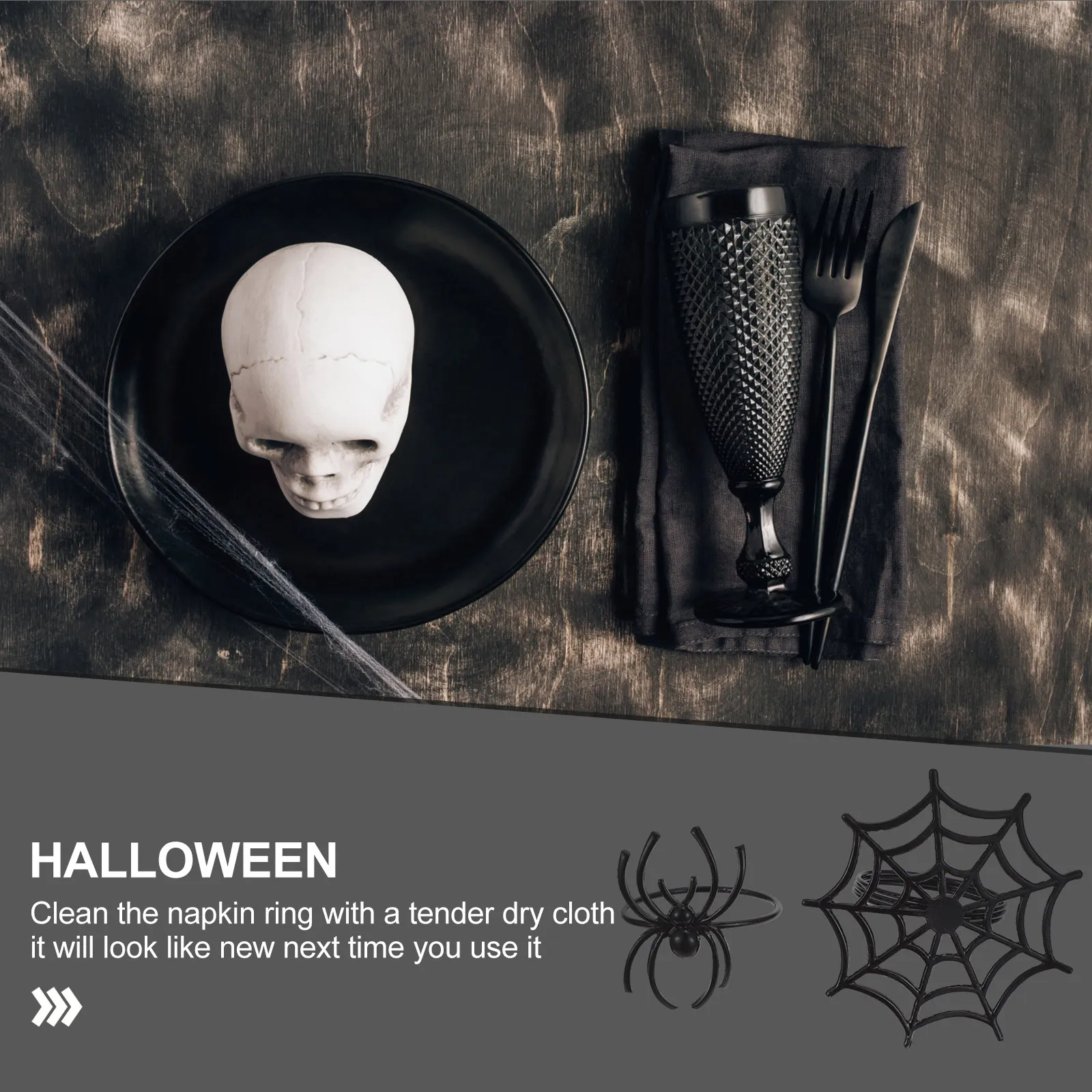 Halloween Napkin Buckle Serviette Rings Exquisite Alloy Spider Web nament Round Practical Party Wedding Thanksgiving Dining