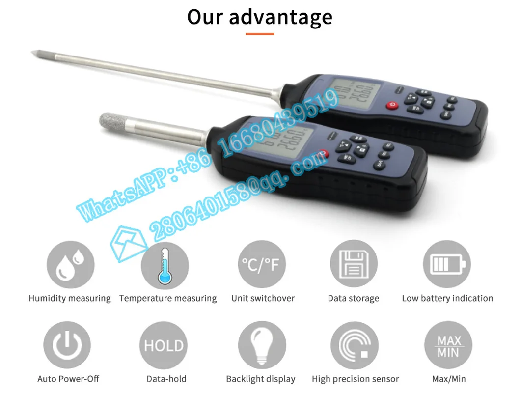 Wireless IoT Recording Environment Dew Point Wet Bulb Temperature Humidity Meter Measuring Instruments Rh & Temp Data Logger