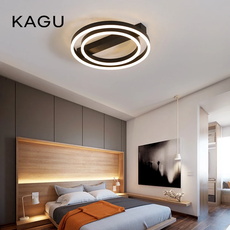 

Nordic Round LED Ceiling Light Kitchen Living Bedroom - Black Surface Mounted Dimmable Modern Ceiling Lamp Lighting Fixtures
