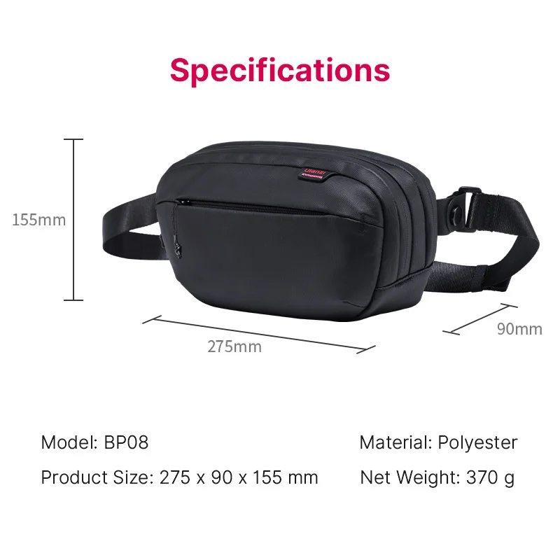 Ulanzi Sling Compact Crossbody Backpack Day Bag Waterproof Traker Travel Chest Bag Photography Carry Casual Bag Hiking Sport