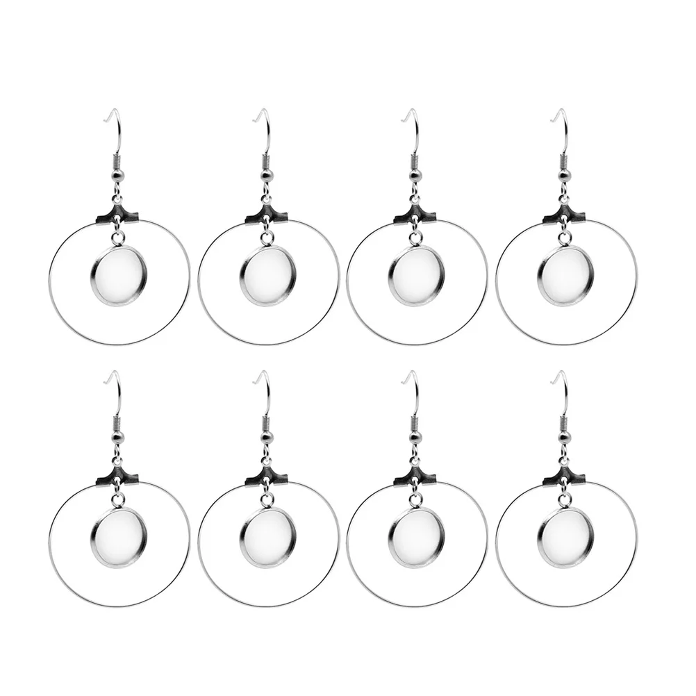 20Pcs Stainless Steel Earring Bezel Tray Round Base DIY Jewelry Making Earring Pendant Setting Tray for Earrings Making 18mm