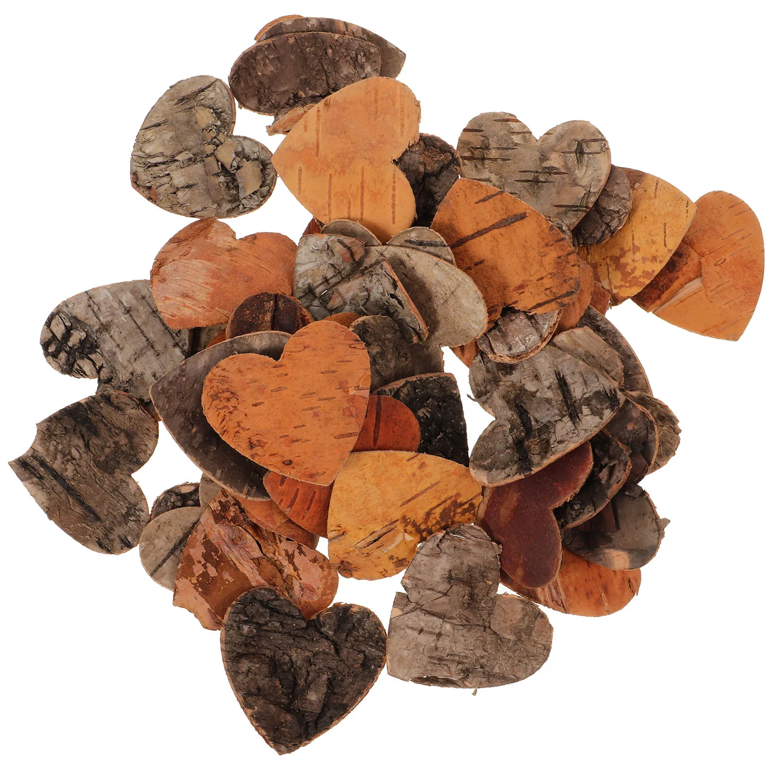 

80pcs Heart Shaped Wood Slices Natural Polished Diy Craft Wedding Decorative Centerpieces For Home Ornament Log Discs