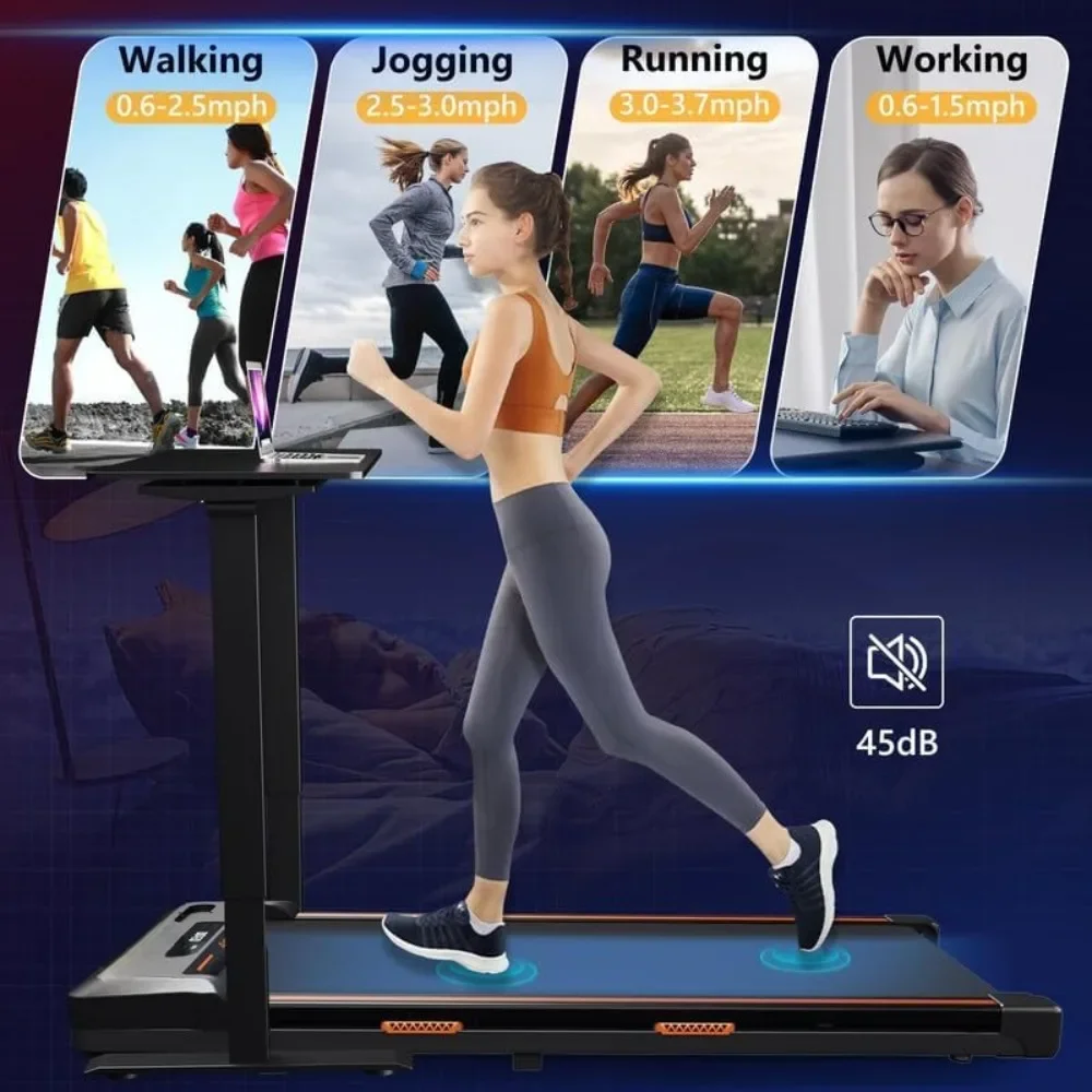 Under Desk Treadmill  Walking Pad 2 in 1 for Walking and Jogging,Portable Walking Treadmill with Remote Control Lanyard for Home