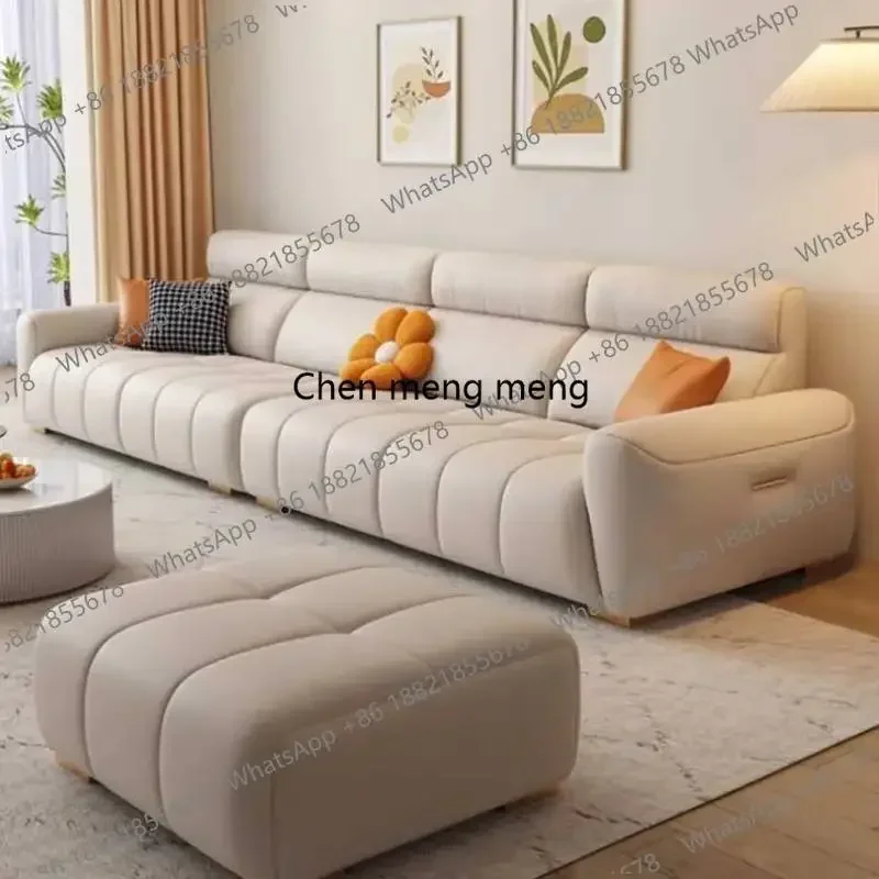 

D182 Minimalistic Individual Filler Sofa Living Room Elegant Lounge Puffs Sofa Luxury Nordic Leather Muebles Para El Hogar Furn