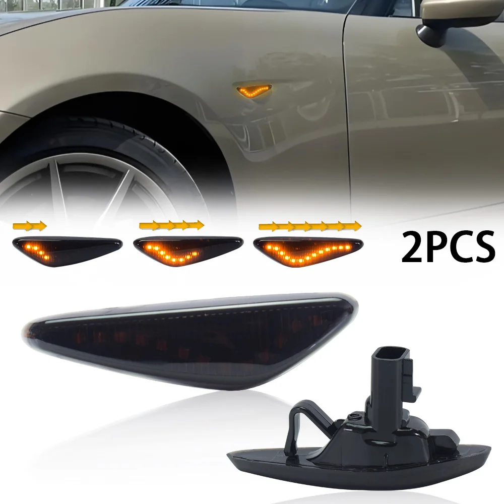 

2Pcs Normal Flashing/Dynamic LED Turn Signal Light Side Marker Lamp For Mazda 5 MX-5 CW 6 GH ND RX-8 Nissan Lafesta Highway Star