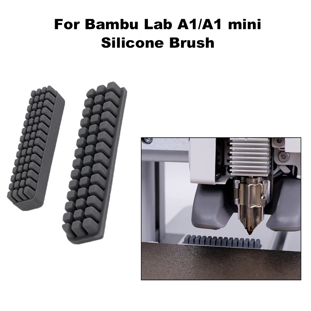 Nozzle Silicone Brush for Bambu Lab A1/A1mini Cleaning Brush Hotbed Mounted Scrubbers Cleaner Tool for Bambulab 3D Printer Parts