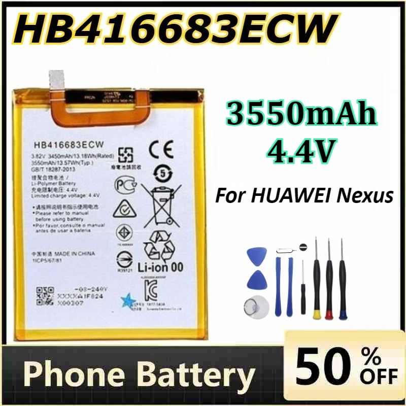 

3550mAh 4.4V HB416683ECW Phone Batteries for HUAWEI Nexus 6P Large Capacity Rechargeable Battery Mobile Phone Parts