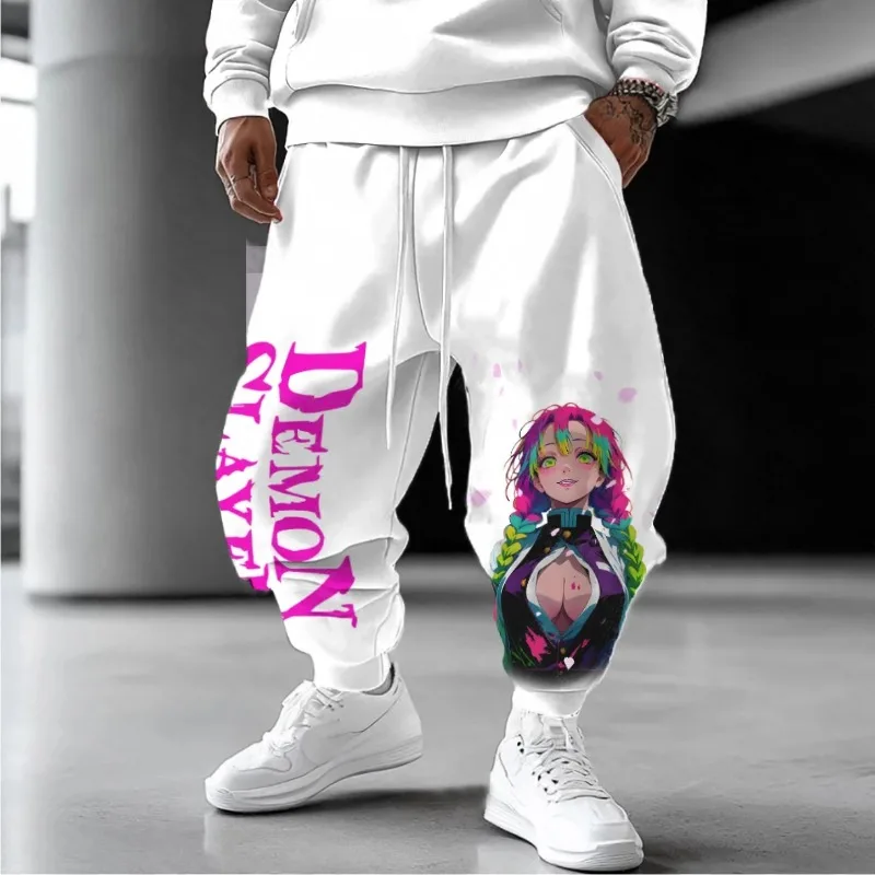 

Новые осенне-зимние мужские спортивные штаны в японском стиле аниме «Убийца демонов» Mitsuri, одежда с графикой, мужские спортивные штаны большого размера из 100% хлопка