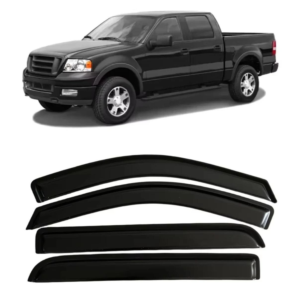 

Оконный козырек для FORD F-150 Crew Cab Pickup 2004 2005 2006 2007 2008 F150 SuperCrew, ветровые дефлекторы, защита от дождя, дверной козырек