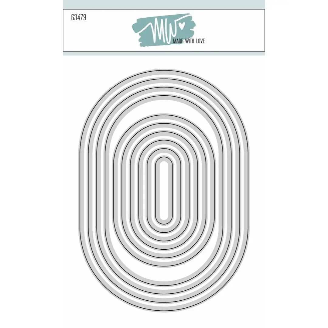 

2025 New Basic Ellipse 2 Dies DIY Scrapbooking Greeting Card Embossing Molds Christmas Made with Love Metal Cutting Dies Stencil