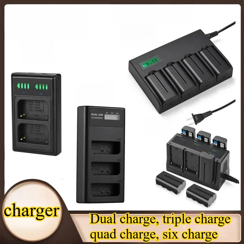 

6-Slot Universal Camera Battery Charger for Nikon for Canon for Sony Dual/Quad Fast Charging Station for EN-EL15/ Batteries