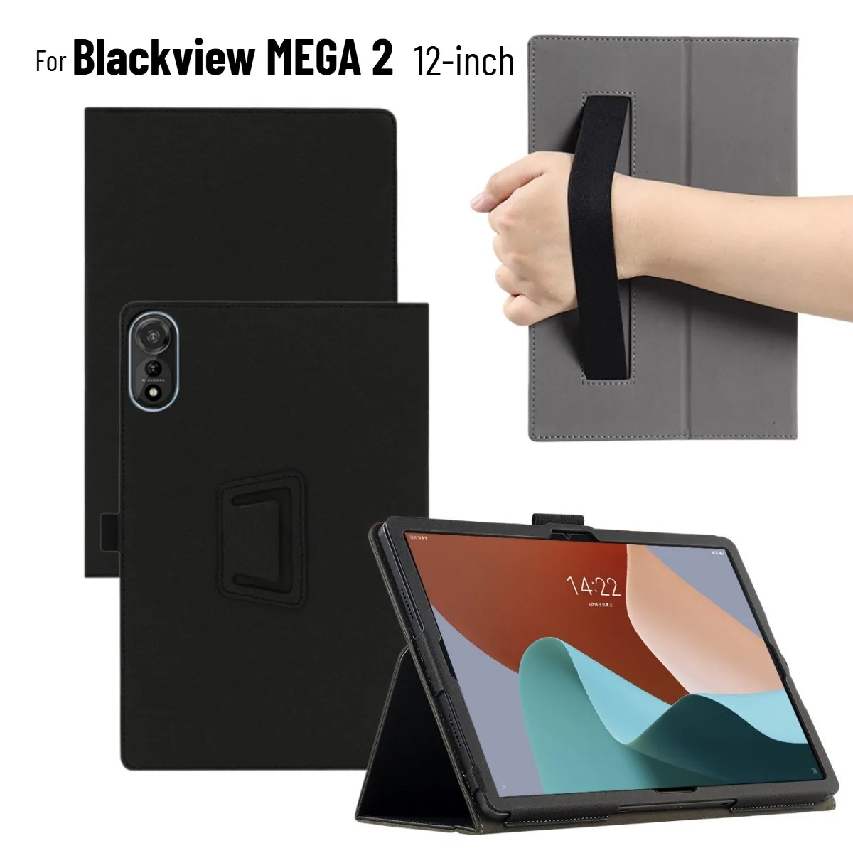 

Flip Cover for Blackview MEGA 2 12-inch Tablet Case PU Leather Folio Stand Case with Hand Strap for OSCAL Pad 100 Tablet Cases