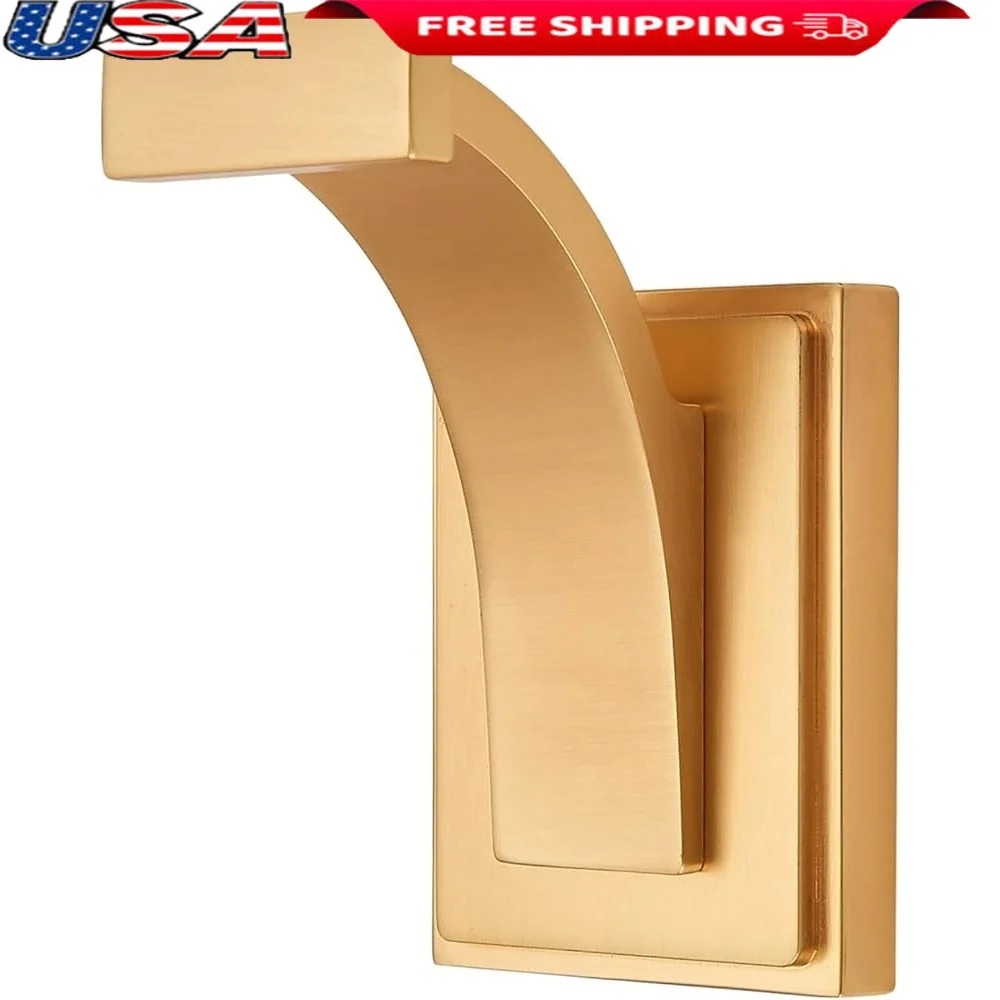 

Brushed Gold Coat Hooks 5 Pack Wall Mount Durable Zinc Alloy Towel Hooks Decorative Robe Hooks Bathroom Kitchen Closet