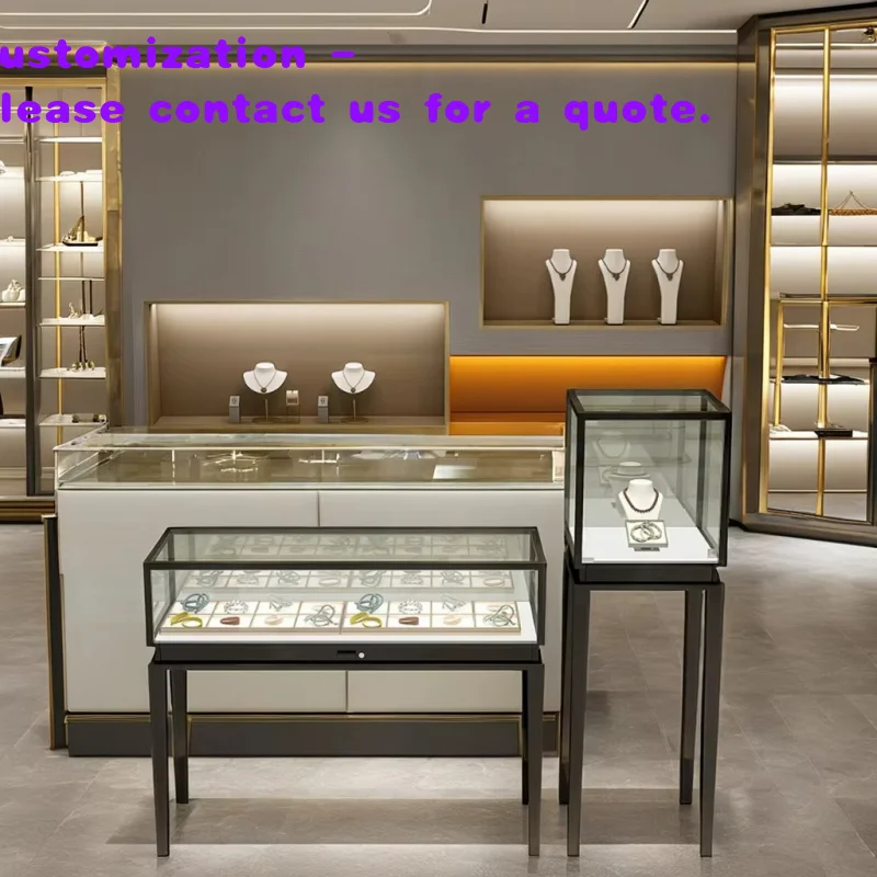 

custom.Customization Metal Glass Exhibition showcase Counter Lockable Retail Jewelry Showroom Store showcase Display Cabinet