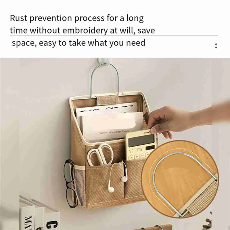 

TFORU-Hanging Storage Bag On Dormitory Wall Wall Door Wardrobe Desktop Fabric Bag CD Magazine Organization Basket