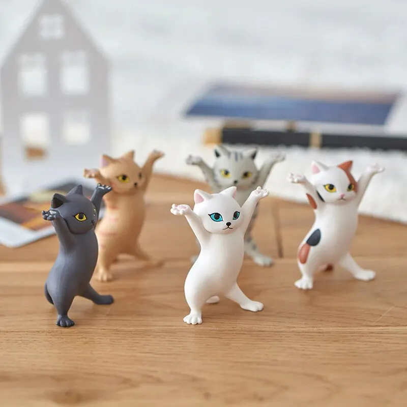 Decoration Crafts Dancing Cat Figure Decoration Animation Cat Model Fashion Toy Enchanting Cat Capsule Toy Doll Cake Decoration