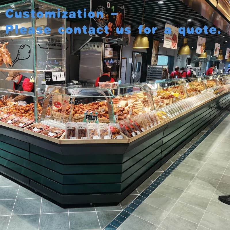 

custom.Commercial Cooked Food Display Cabinets Supermarket Equipment showcase