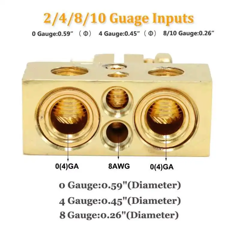 自動車用 0/4/8/10 AWG、クランプ正および負のバッテリー コネクタ端子