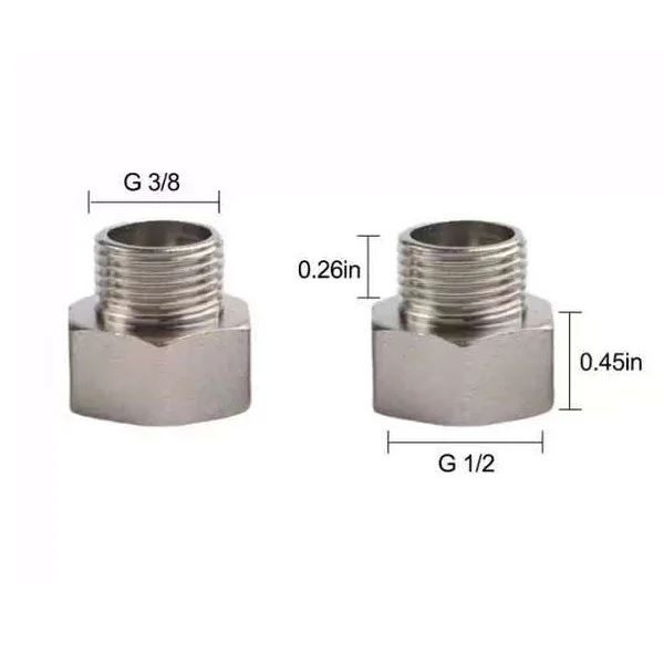 4-Point Internal Tooth To 3-Point External Tooth Connector 1/2 Internal Tooth To 3/8 External Tooth Angle Valve Hose Adapter