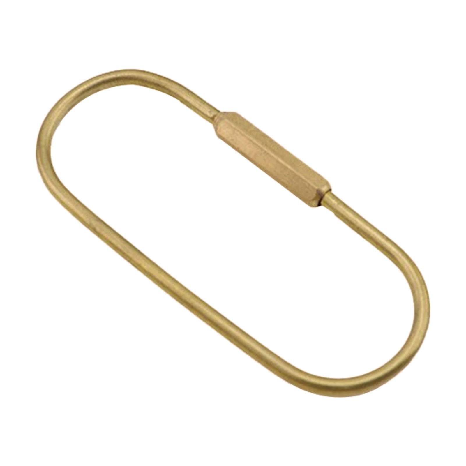 1PC Solid Brass Keychain Screw Locker 86.5x35mm Ellipse Key-ring Clip Carabiner Buckle Golden Hook Keys Secure Holder Gifts EDC