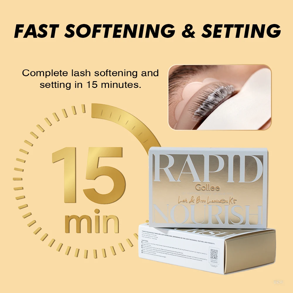 Gollee New Eyelash Curler Nature Lash Brow Lamination Kit Retention 4-6 Weeks Eyelash Lifting Perm Semi-permanent Classic Black