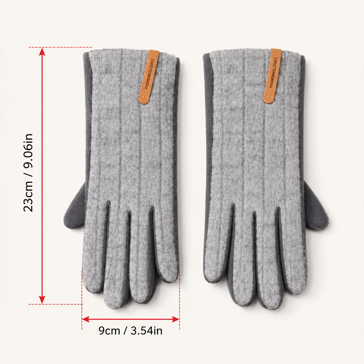 Womens Plaid Pattern Five Finger Winter Gloves, Fashion Warm Gloves For Winter Coat Matching And Romantic Outdoor Dating