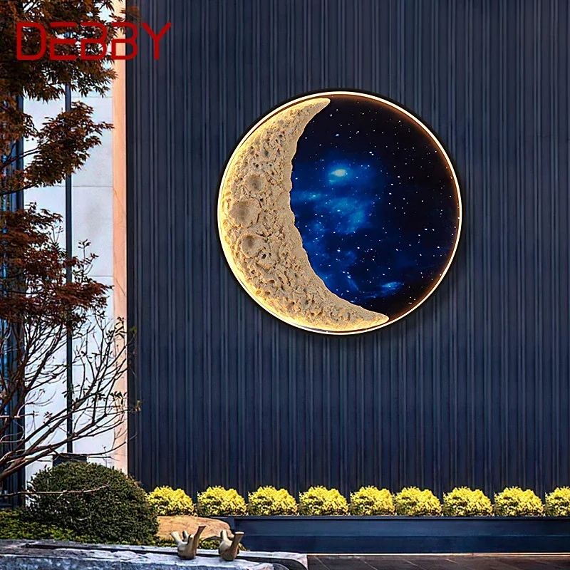 DEBBY Outdoor Mural Lamp outer space Creative Circular Landscape Waterproof Mural Outdoor Villa Courtyard Decoration Painting