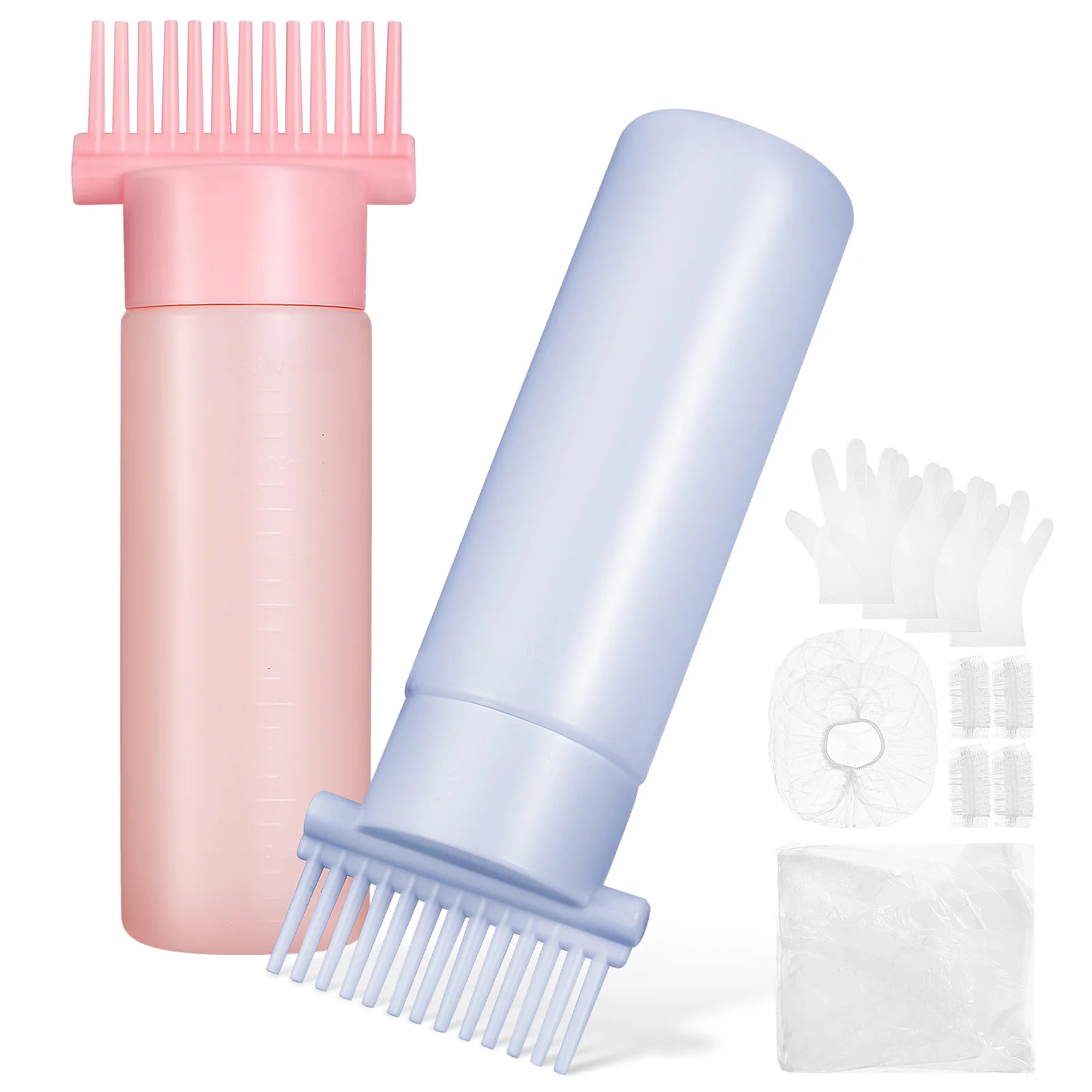 2 Pcs Root Comb Applicator Bottle Scalp Shampoo Hair Dryer Brush Color