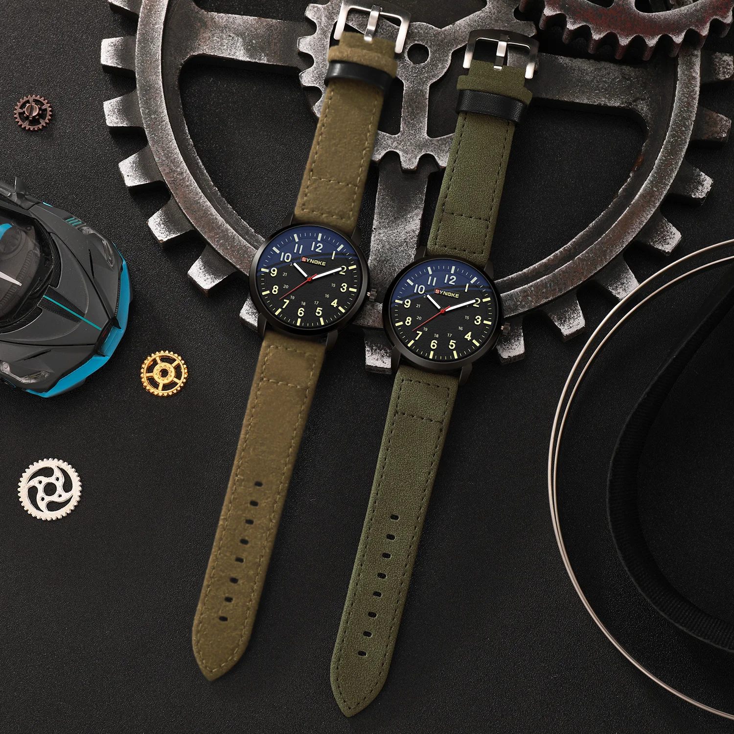 남성용 심플 스타일 쿼츠 시계, 인조 가죽 밴드, 일상 생활 및 선물용 비즈니스 캐주얼 손목시계