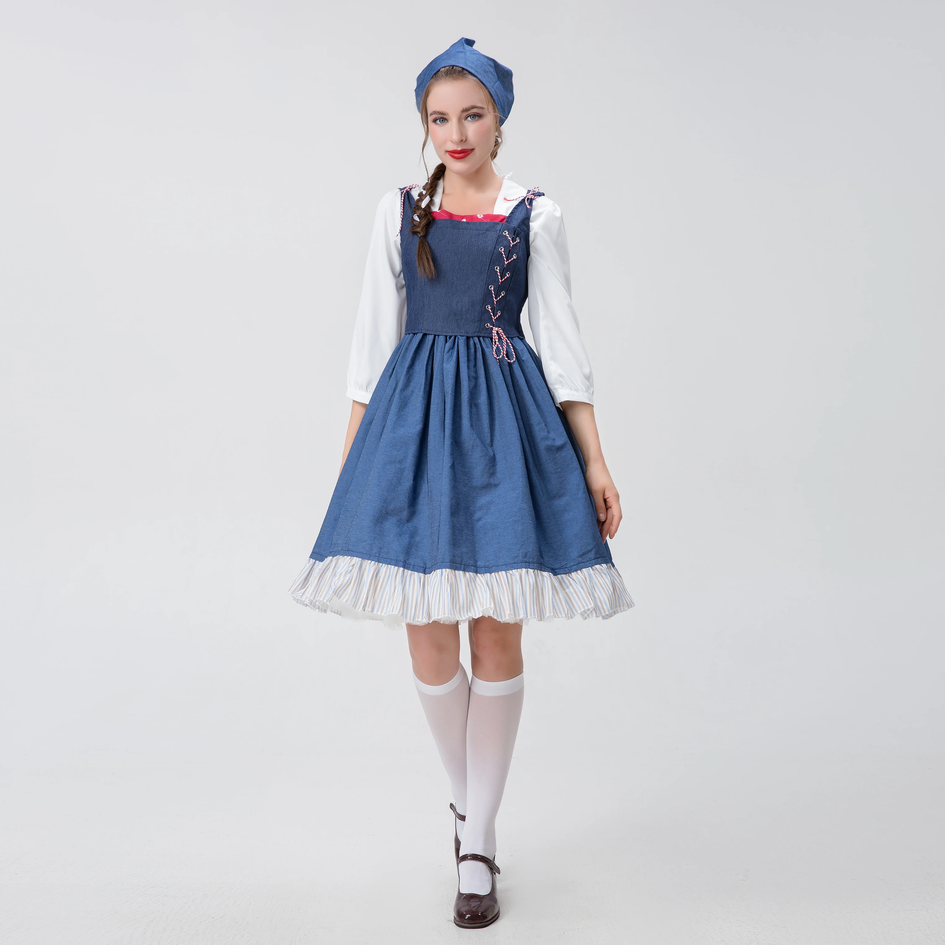 Đức Oktoberfest Bayern Truyền Thống Bia Cô Gái Dirndl Trang Phục Halloween Carnival Đảng Pháp Lolita Người Giúp Việc Wench Cosplay Váy