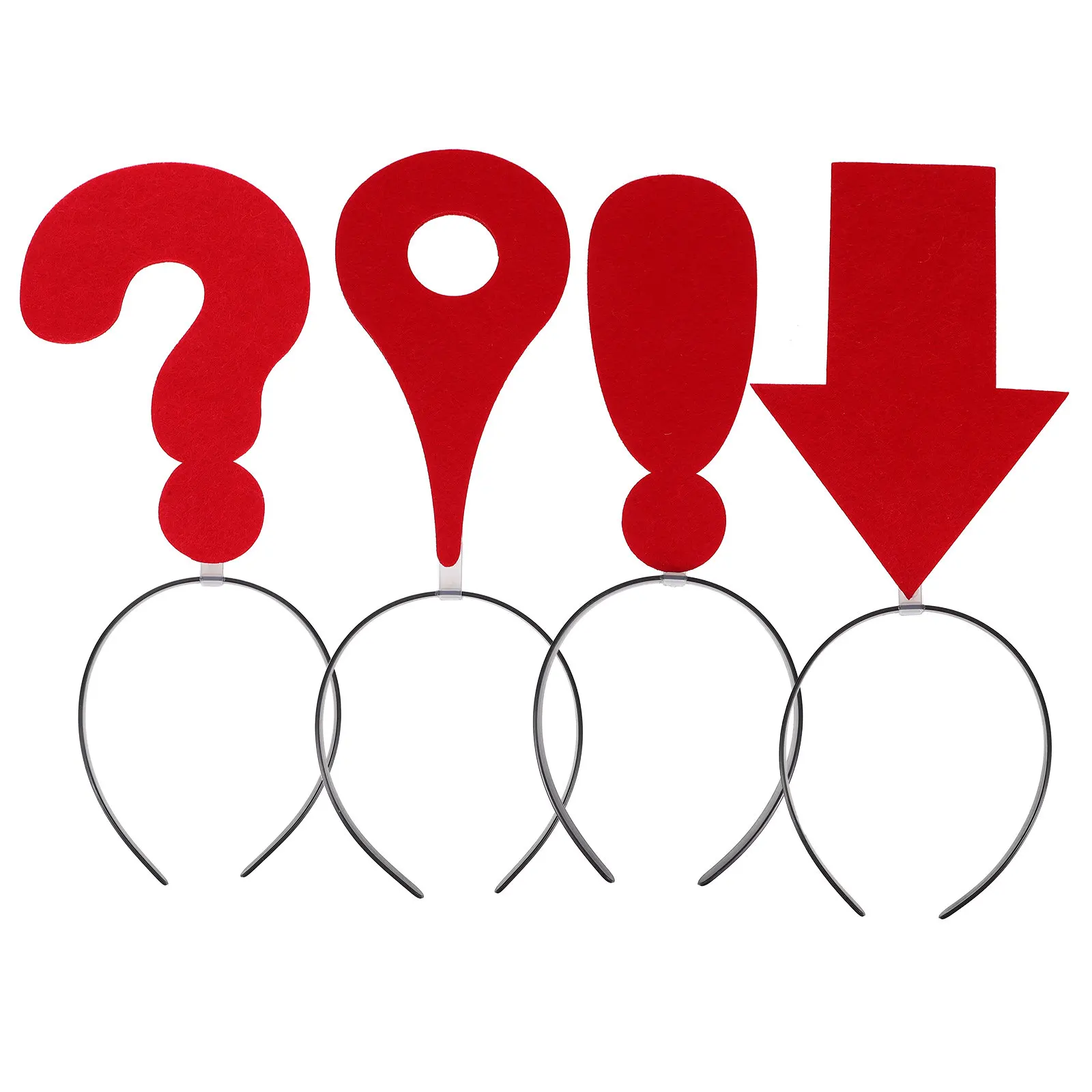 

Набор из 4 модных украшенных повязок для волос в форме стрелок с игривыми символами, удобные, регулируемые, для Хэллоуина, карнавала, дня рождения, фотосессий