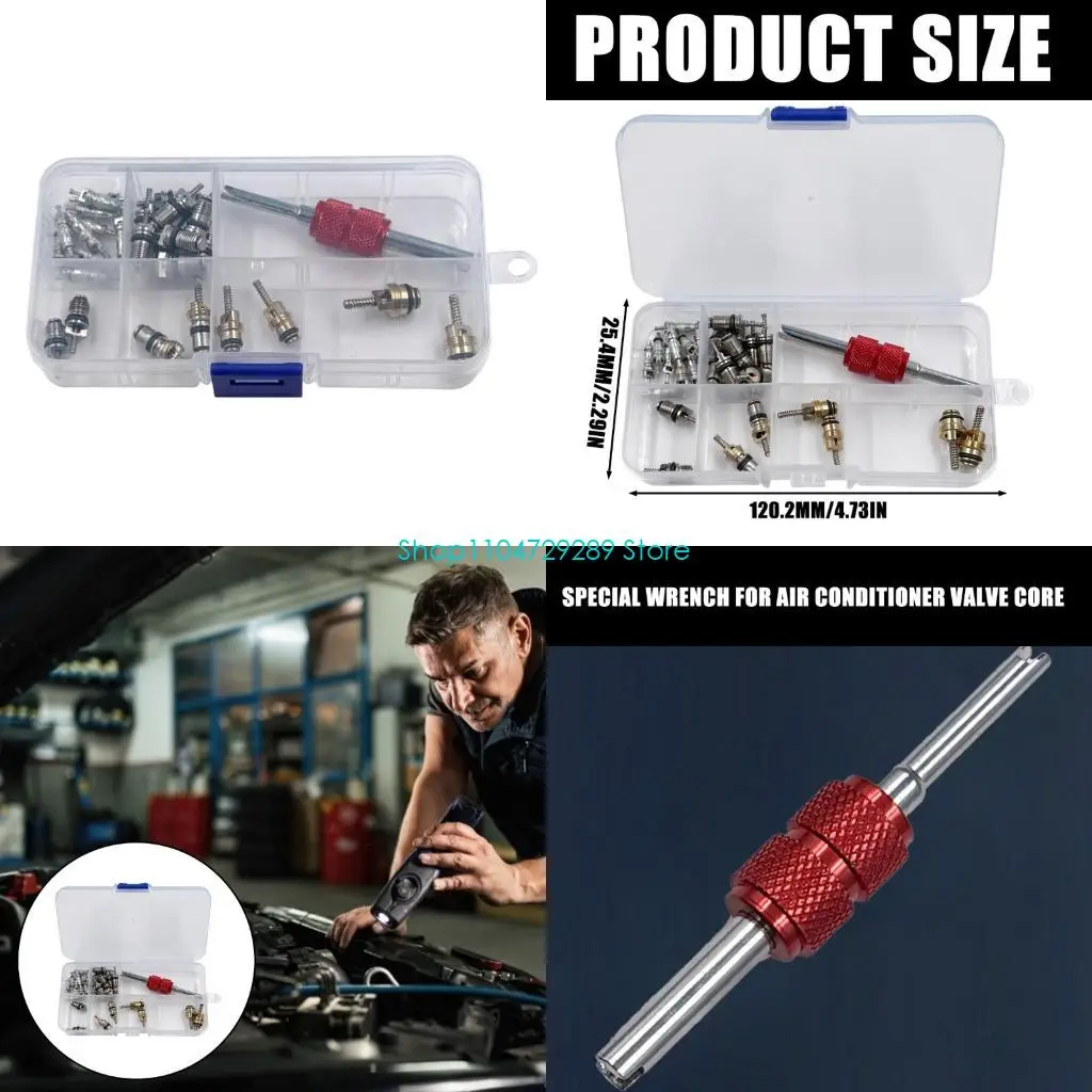 

D8KE Multiple Brand AC Valves Replacement Set With Metal Construction And Tool