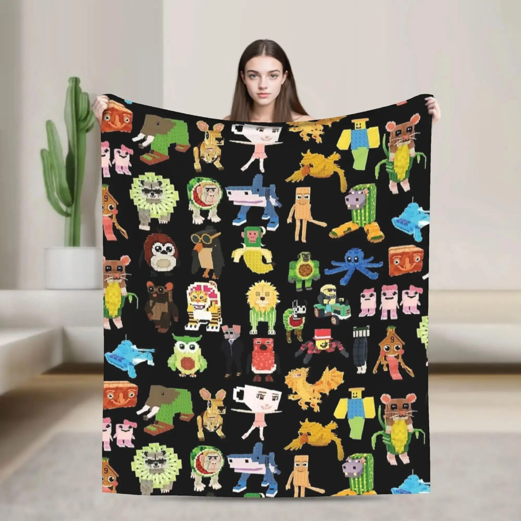 

Теплое фланелевое одеяло-плед для студентов, кемпинга, домашнего декора, покрывало для дивана/кровати, с забавным мем-дизайном в стиле Brainrot