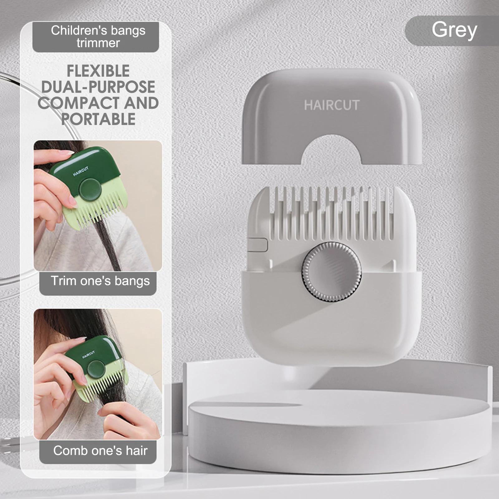 

2in1 Portable Hair Comb Multi Functional Bangs Trimming Comb For Men And Women Pocket Hairdressing Hair Cutting Comb 1pc