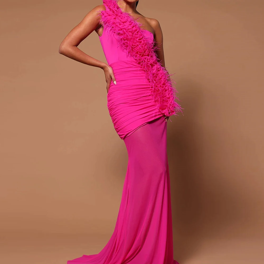 Personalizado de alta qualidade chiffon em linha reta um ombro vestido noite sexy até o chão sem mangas vestidos para mujer