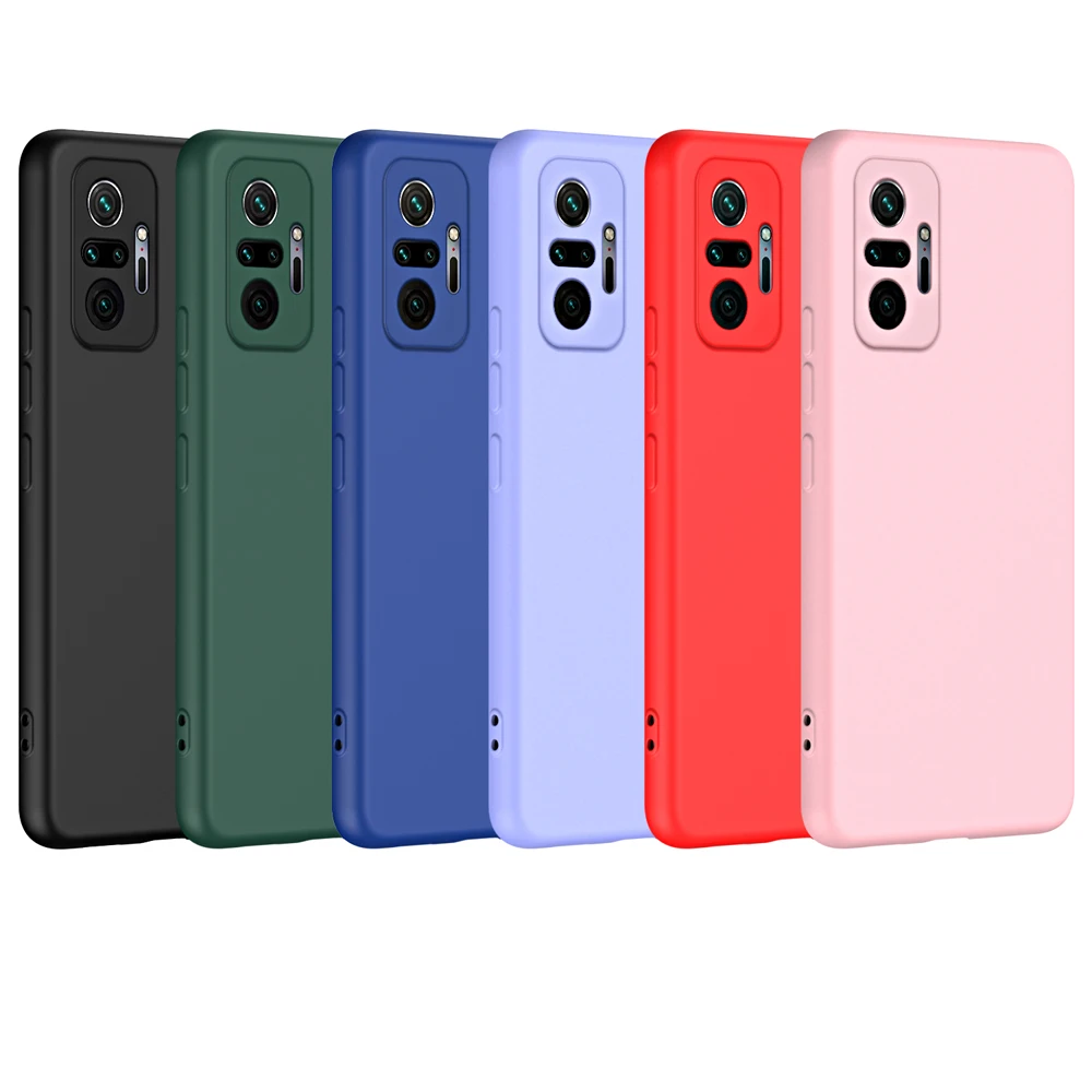 Coque Square Phone Case for Xiaomi Redmi Note 10 10s 11 11s 12 12s 10T 11T 12 Pro Plus 4G 5G Liquid Silicone Soft Cover Case