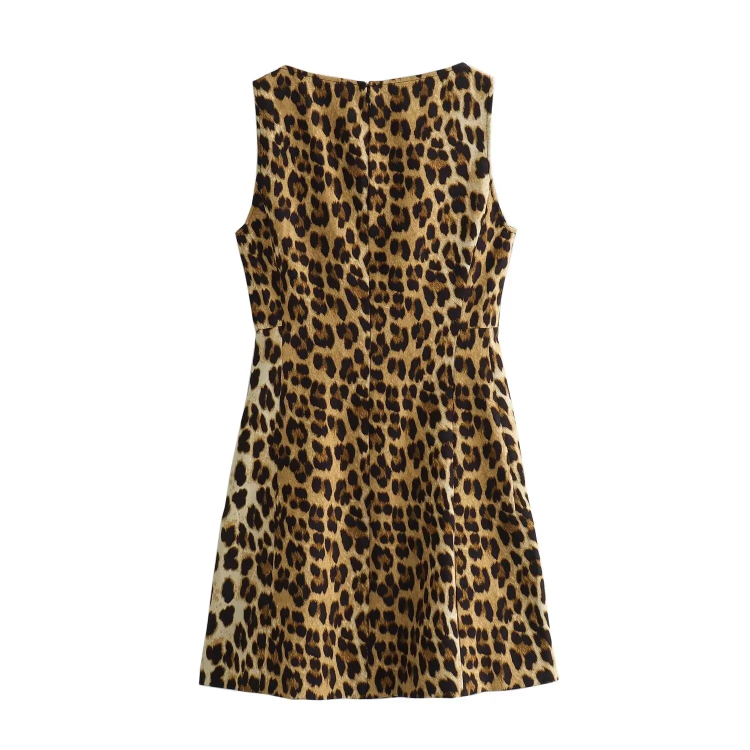 ZAURA 2024 Summer New Women\'s Fashion Collection Animal Print Dress