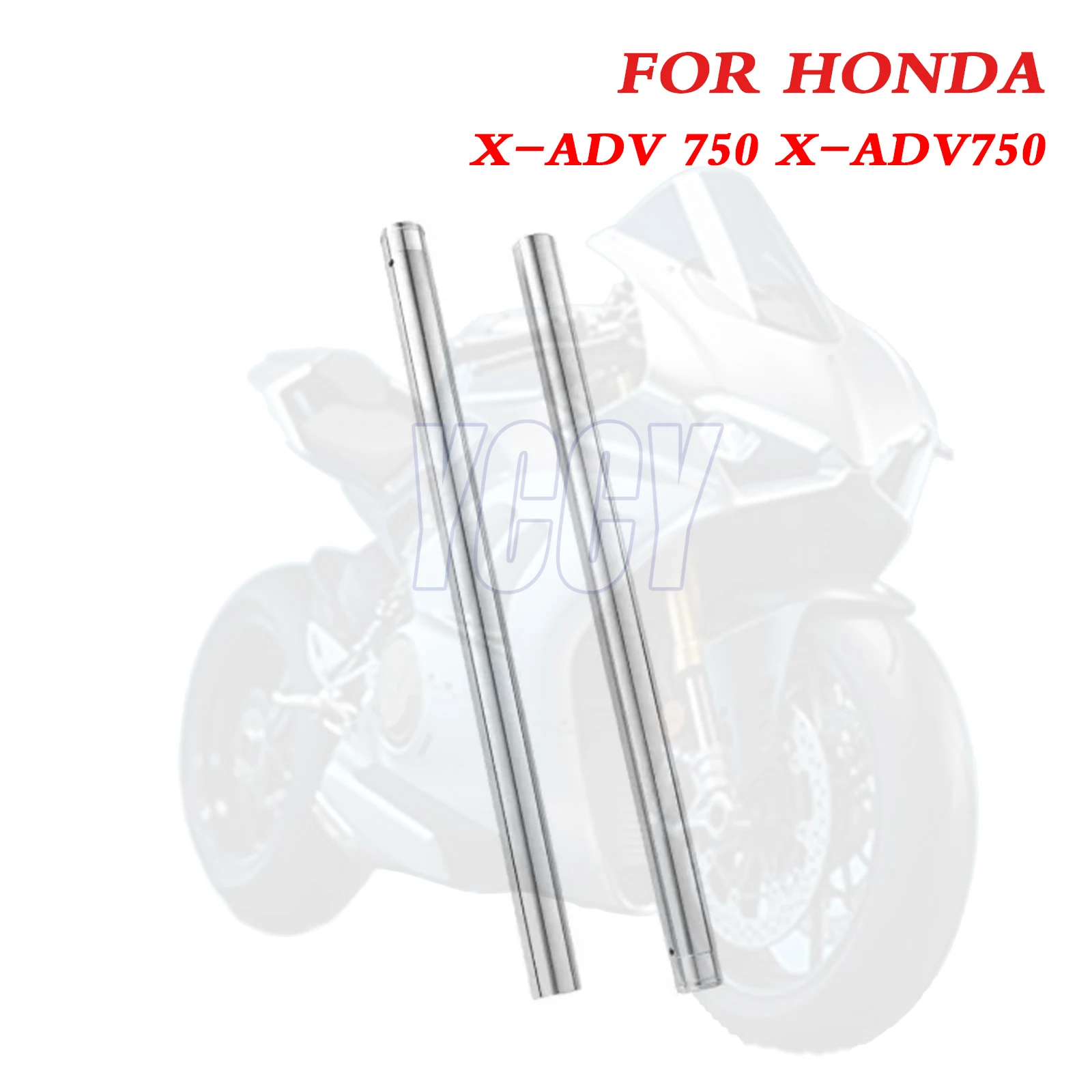 Tubes intérieurs de fourche avant impeccables 41x678MM, 2 pièces, pieds chromés, barres de suspension de frein, compatibles avec HONDA X-ADV 750 X-ADV750 2017-2021